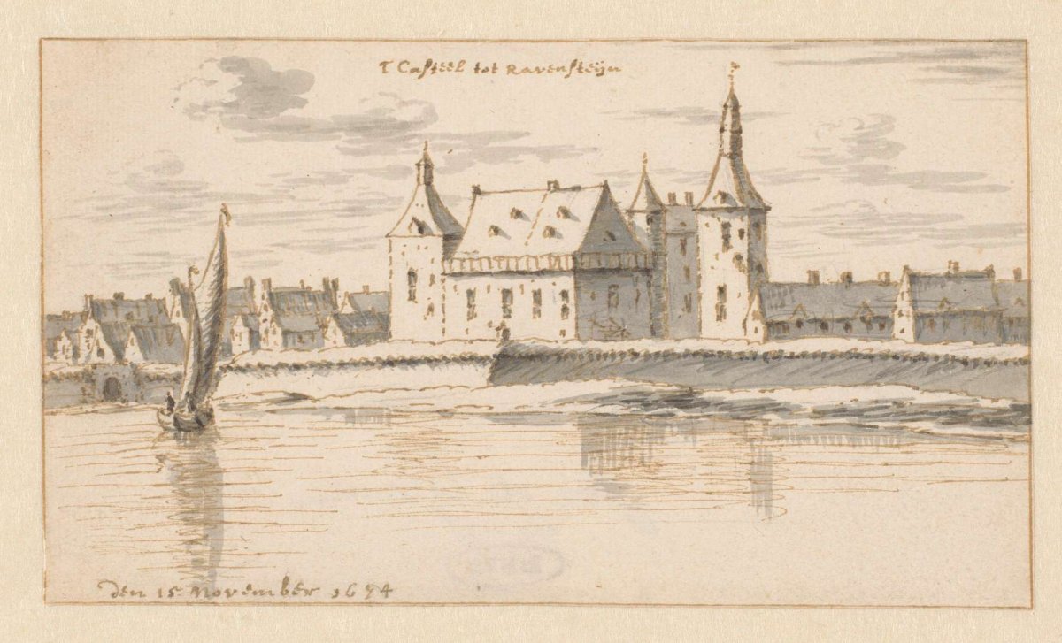 View of the Kasteel van Ravenstein, Noord-Brabant, Barend Klotz, 1674