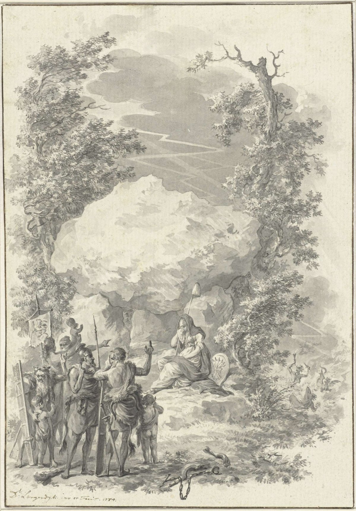 Allegory on the death of Joan Derk van der Capellen tot den Pol, 1784, Dirk Langendijk, 1784