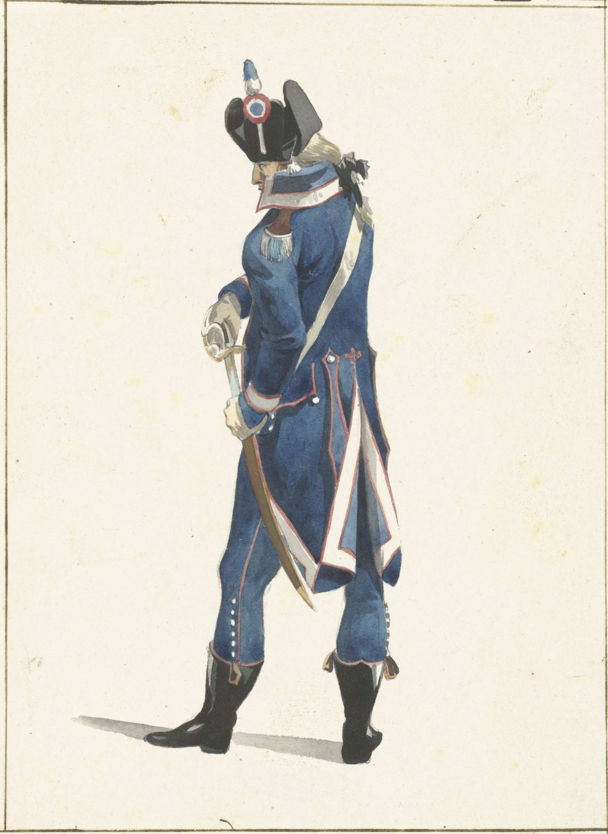 Militair die zijn sabel trekt, Dirk Langendijk, 1758 - 1805