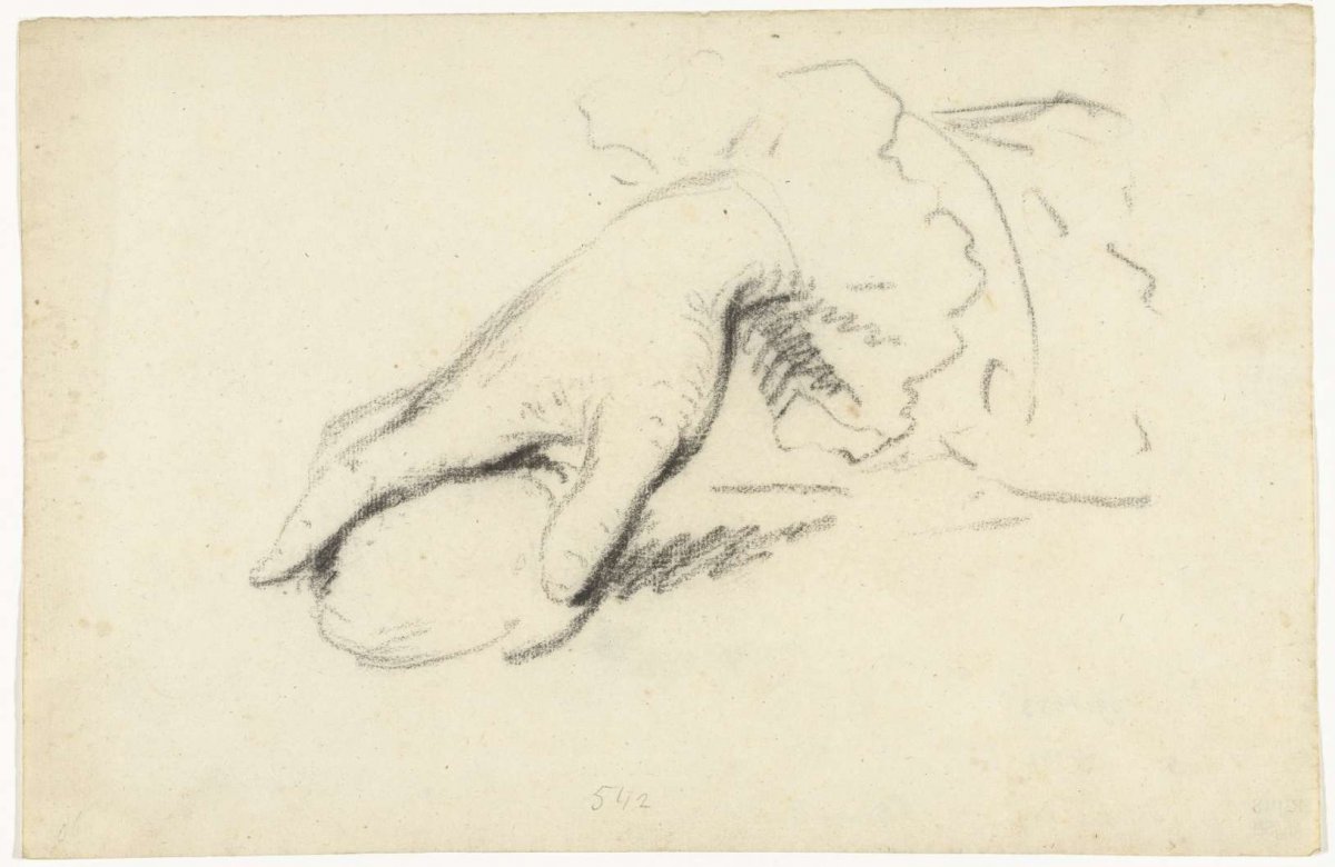 Study of a hand, George van der Mijn, 1733 - 1763