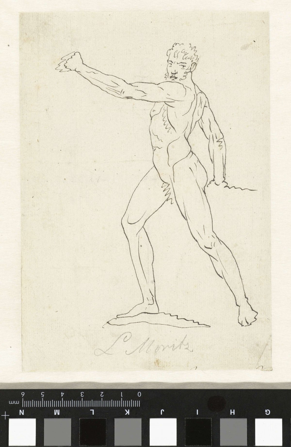 Standing male nude, Louis Moritz, 1783 - 1850