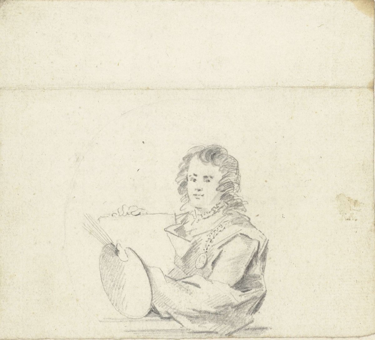 Sketch after self-portrait by Adriaen van der Werff, Jacob Perkois, 1766 - 1804
