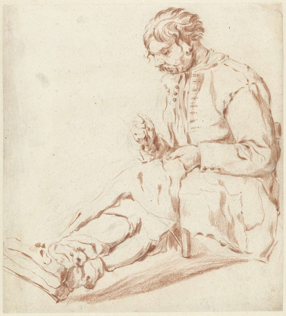 Seated tailor, anonymous, 1700 - 1800