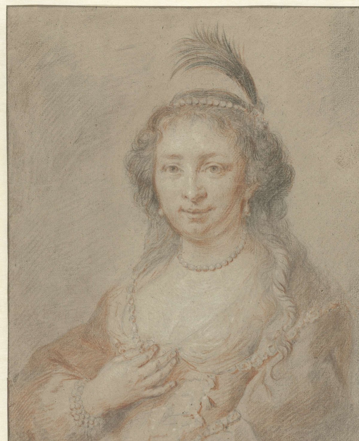 Portrait of Sara van Baerle, wife of Philips van Dorp, Jan Maurits Quinkhard, 1747