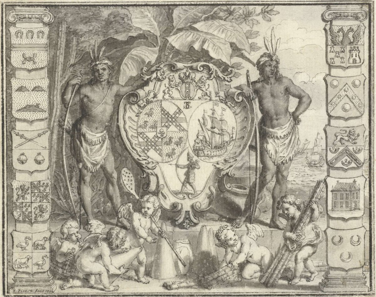 Coat of arms of the Patent Society of Suriname, Bernard Picart, 1720