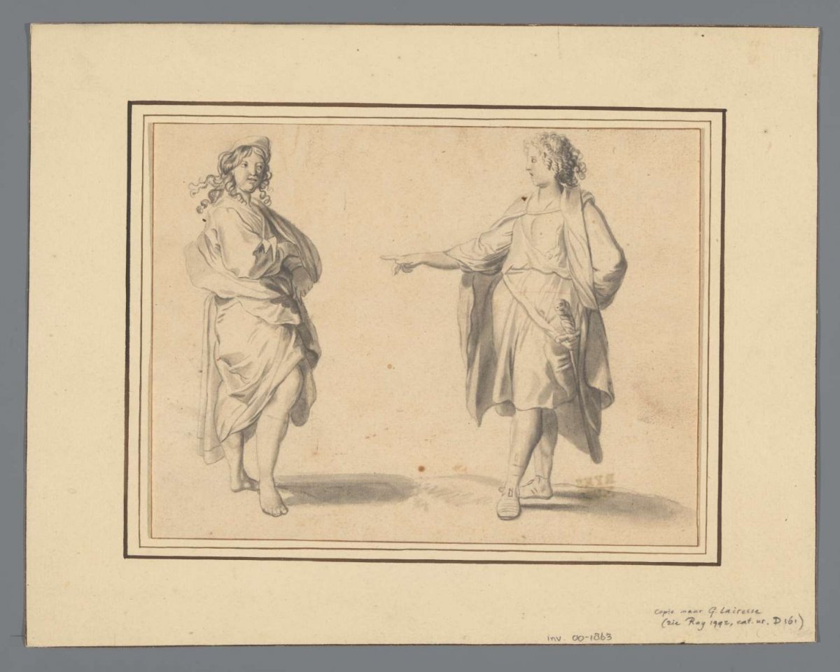 Two standing figures, anonymous, 1651 - 1761