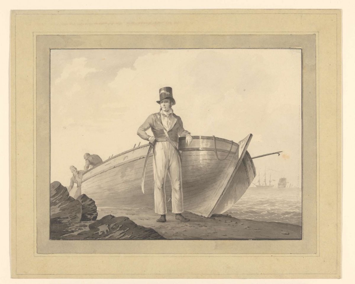 Sailor at a sloop, anonymous, 1700 - 1800