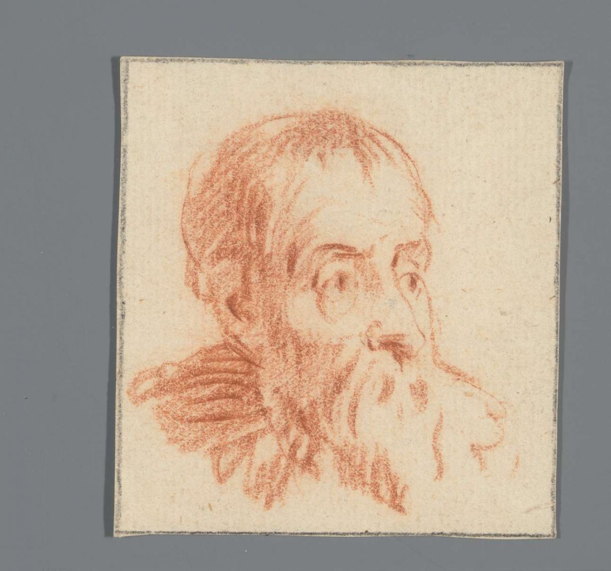 Man's head, with beard, three-quarters to the right, anonymous, 1700 - 1800