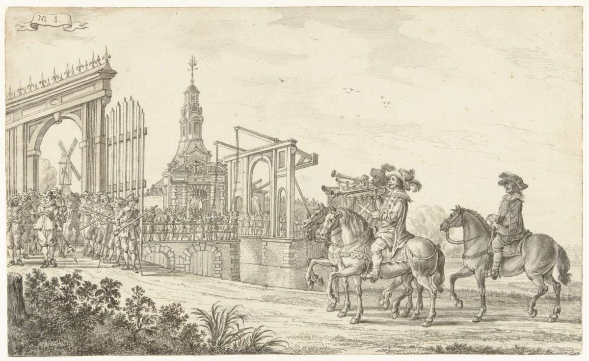 The entry of Maria de' Medici into Amsterdam in 1638 (Plate 1), Jan Martszen de Jonge, 1638 - 1639