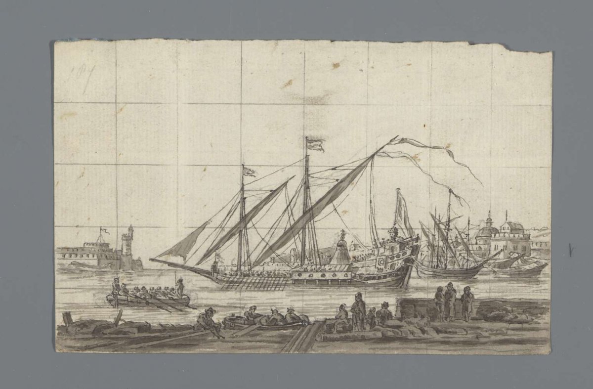 Havengezicht, anonymous, 1700 - 1800