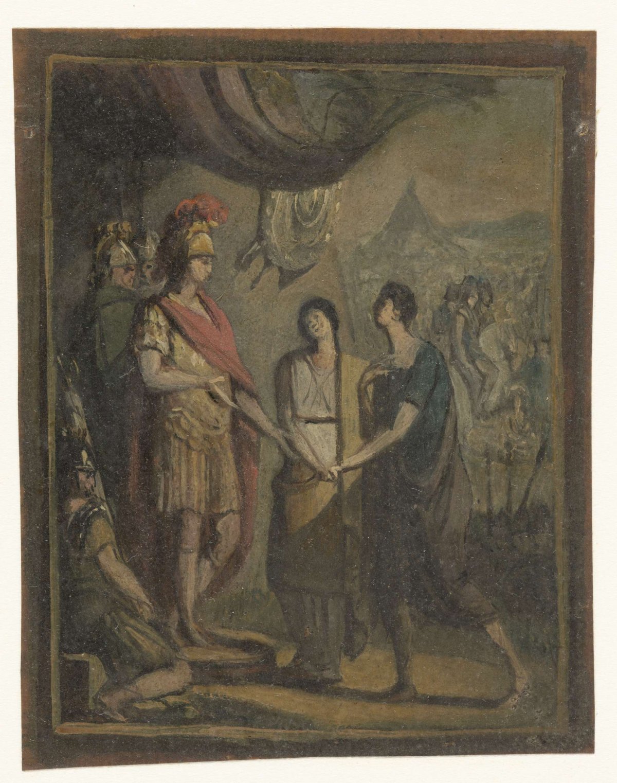 Two youths presented to a field general, anonymous, 1700 - 1800