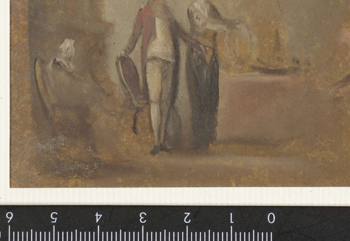 Sketch for a family group in interior, anonymous, 1700 - 1800