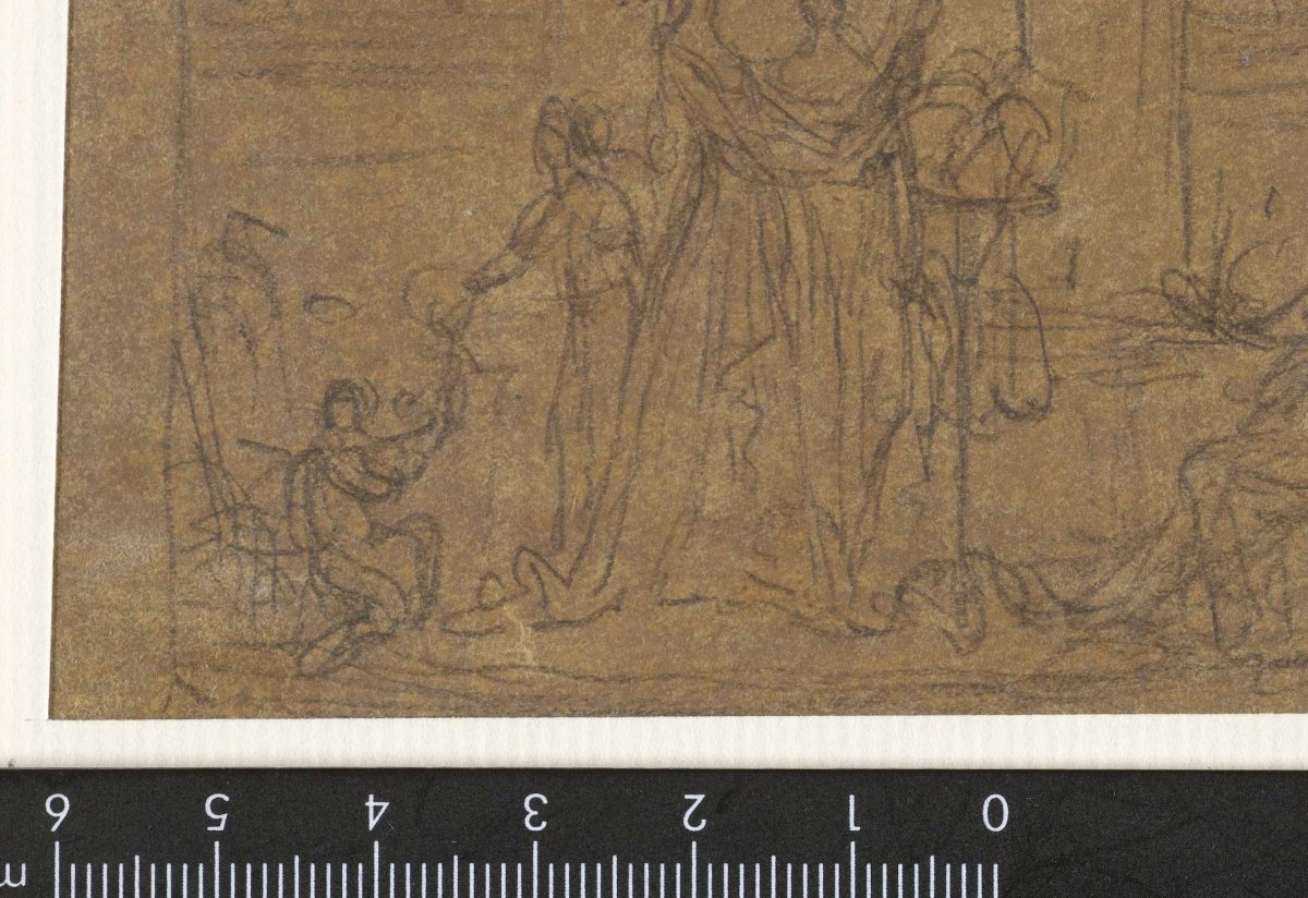 Sketch of a musical company, anonymous, 1700 - 1800