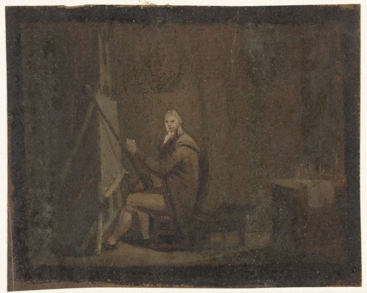 Schilder in zijn atelier, anonymous, 1700 - 1800