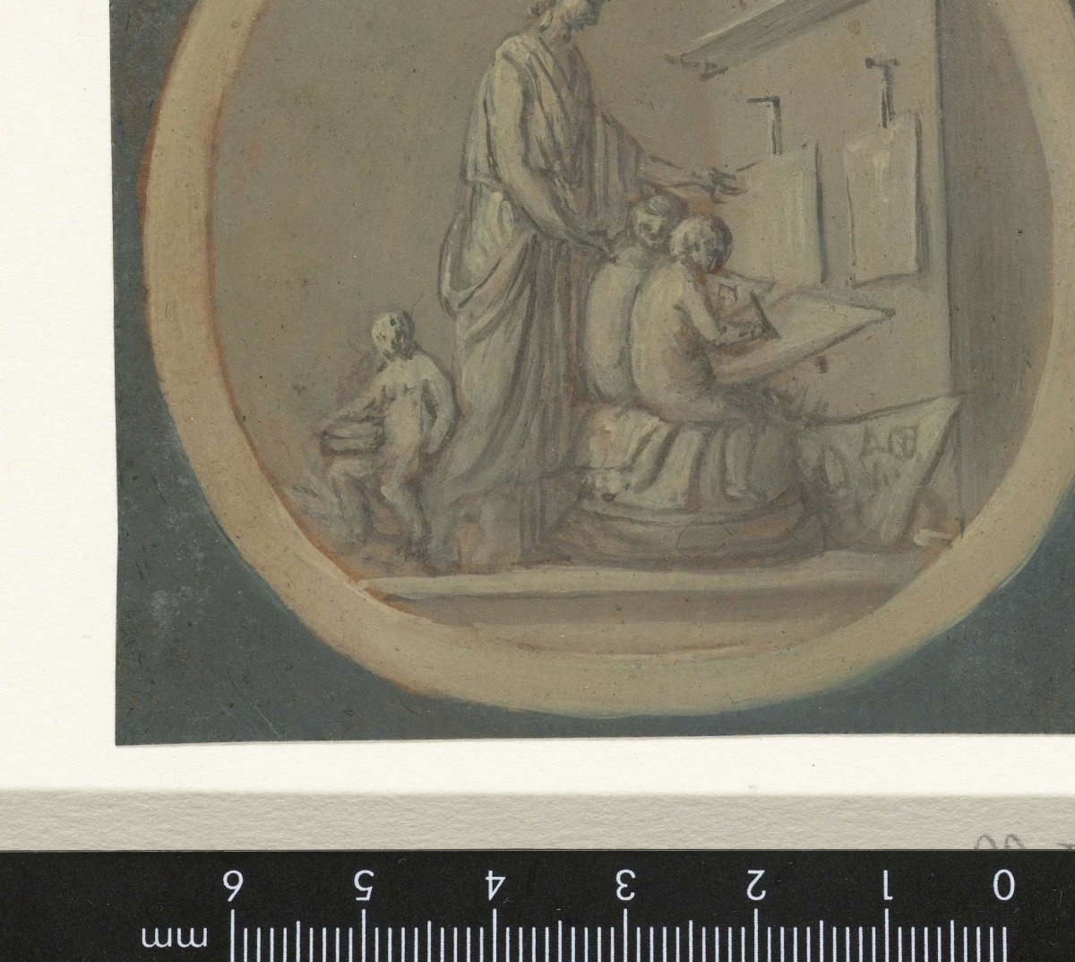 Vignette with Minerva teaching, anonymous, 1700 - 1800