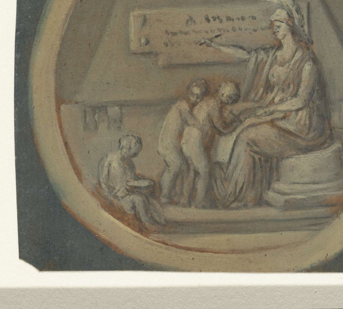 Vignette with Minerva teaching, anonymous, 1700 - 1800