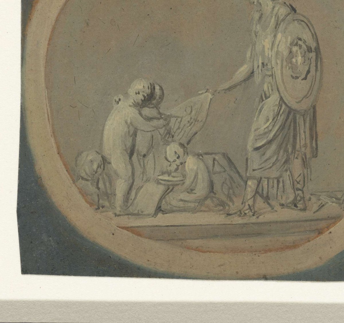 Vignette with Minerva teaching, anonymous, 1700 - 1800