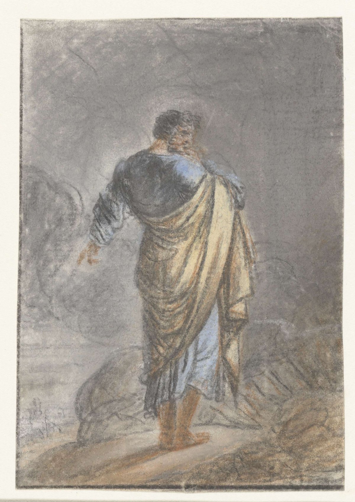 Standing man, seen from the back, anonymous, 1700 - 1800