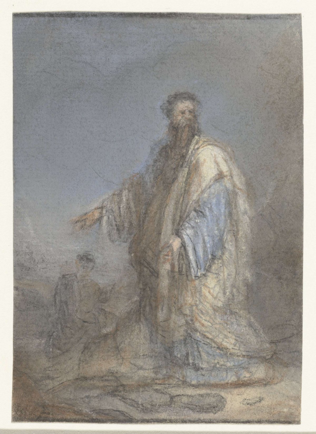 Walking man, facing left with arms outstretched, anonymous, 1700 - 1800