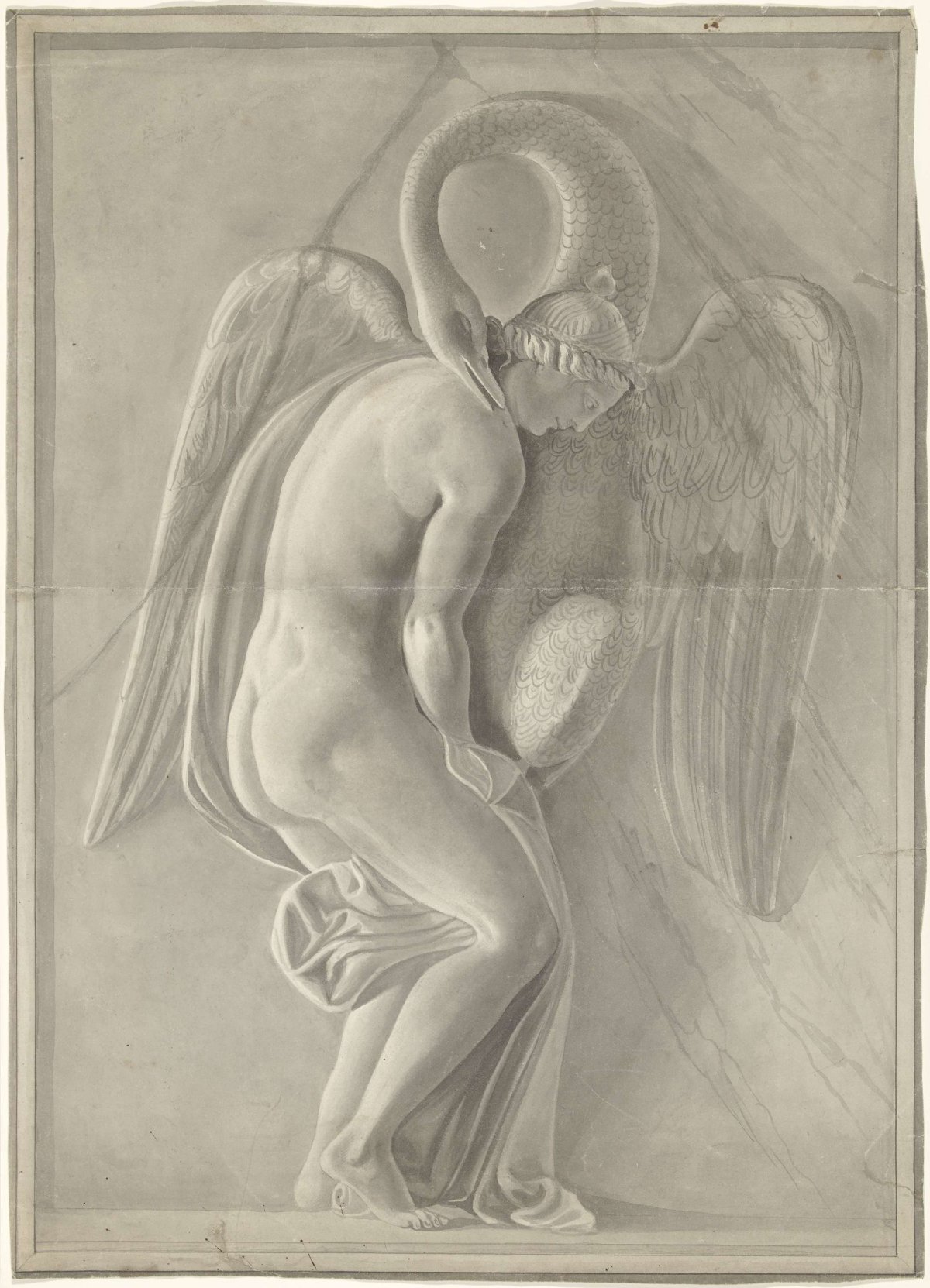 Relief with Leda and the swan, anonymous, 1700 - 1800