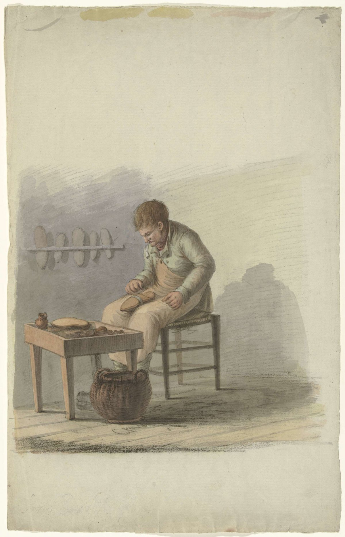 Shoemaker at work, anonymous, 1700 - 1800