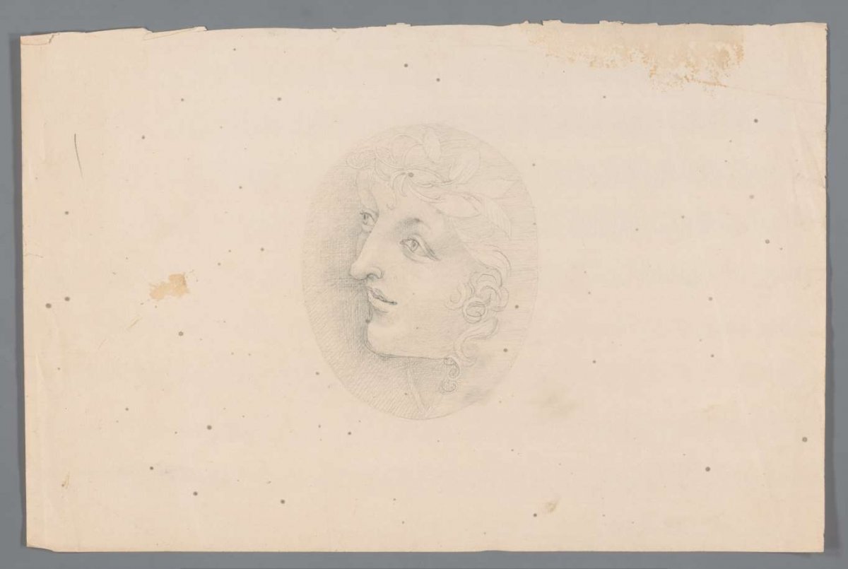 Head of a woman in an oval, anonymous, 1700 - 1799