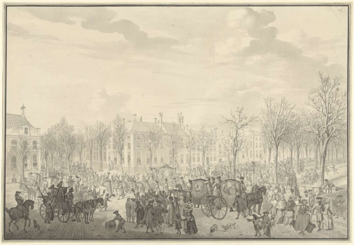 Arrival of Prince William V at The Hague, Nov. 10, 1762, Paulus Constantijn la Fargue, 1762 - 1782