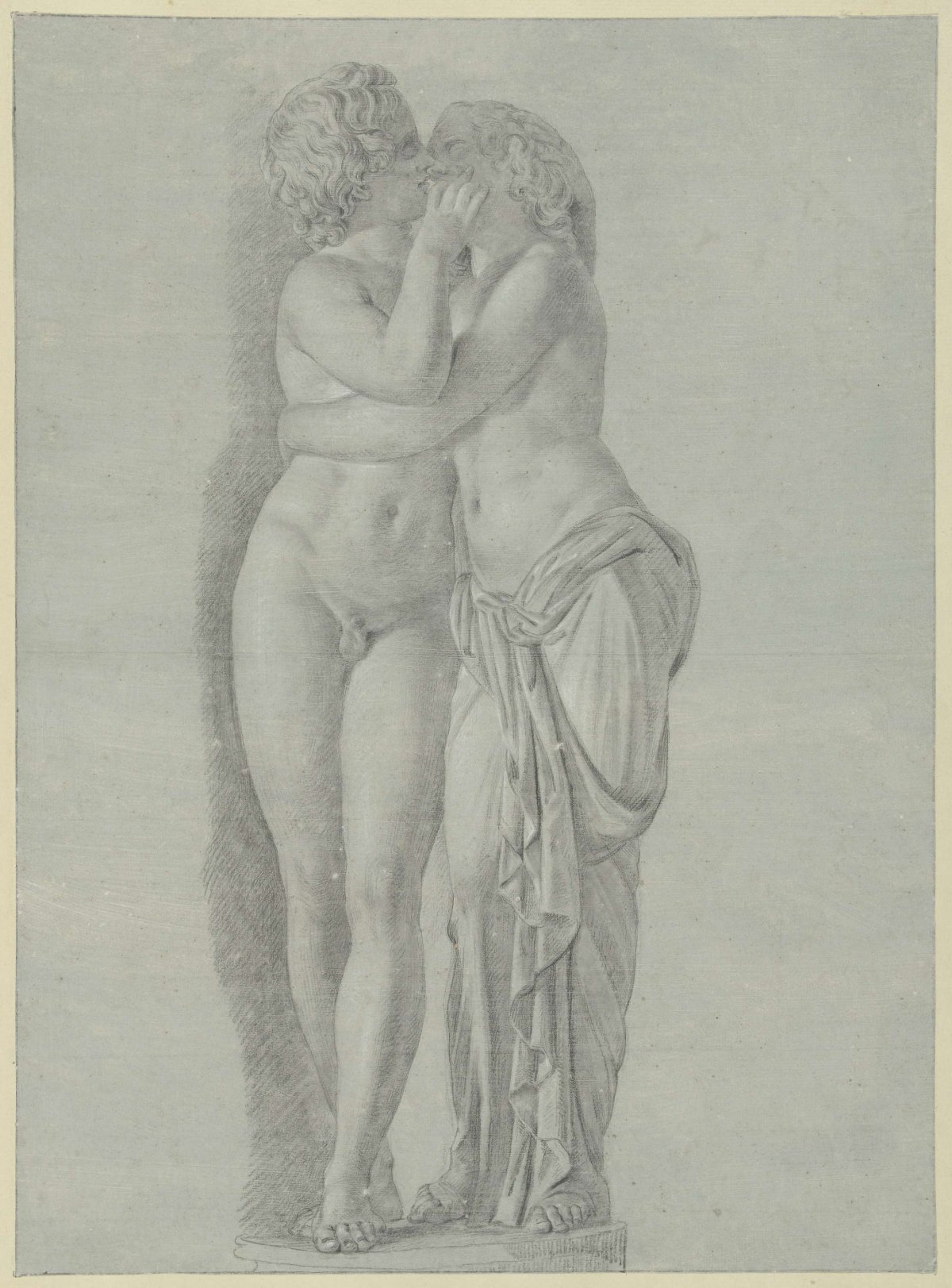 Statue of a kissing couple, Jean Grandjean, 1765 - 1781