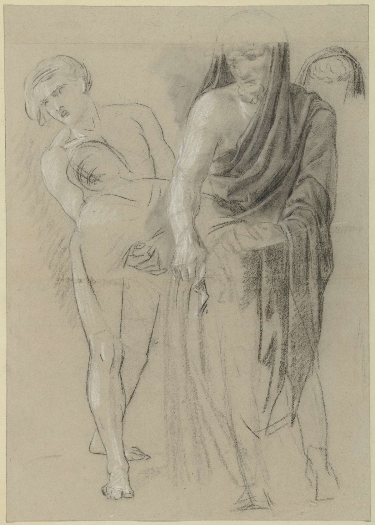 Two men carry a body away, Jean Grandjean, 1765 - 1781