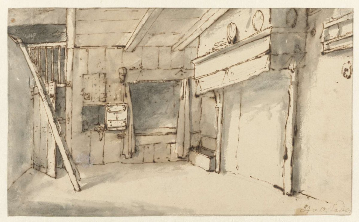 Empty Room with a Hearth, Cornelis Pietersz. Bega, 1648 - 1650