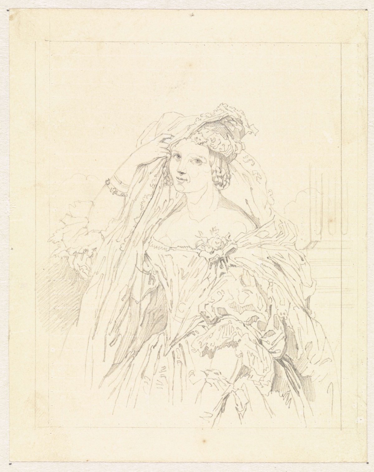 Portrait of a lady, Henricus Wilhelmus Couwenberg, 1824 - 1845