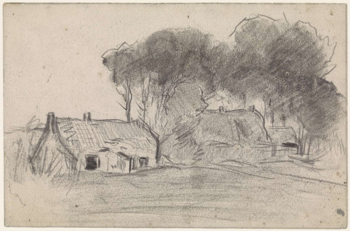 Boerderijen tussen bomen, Jan van Essen, 1864 - 1936