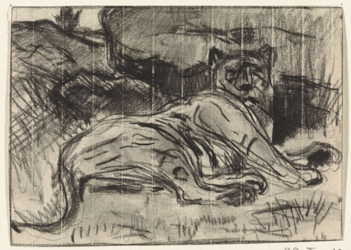 Liggende leeuw, Jan van Essen, 1864 - 1936