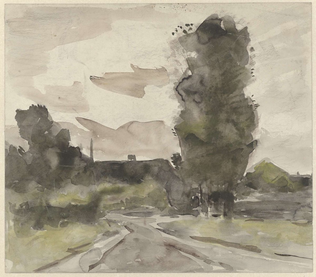 Landscape with road, Jan van Essen, 1864 - 1936
