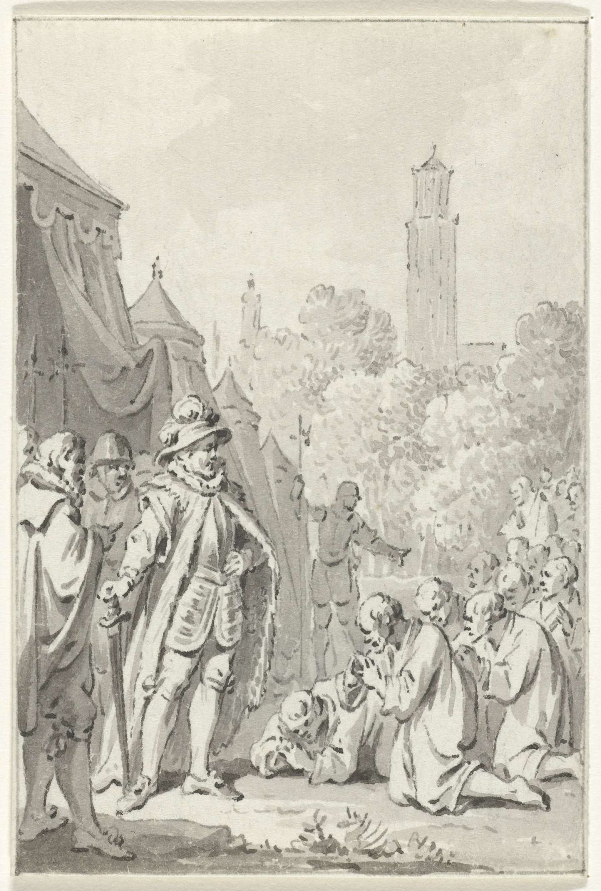 Utrechtenaren smeken graaf Willem IV om vrede, 1345, Jacobus Buys, 1787 - 1795