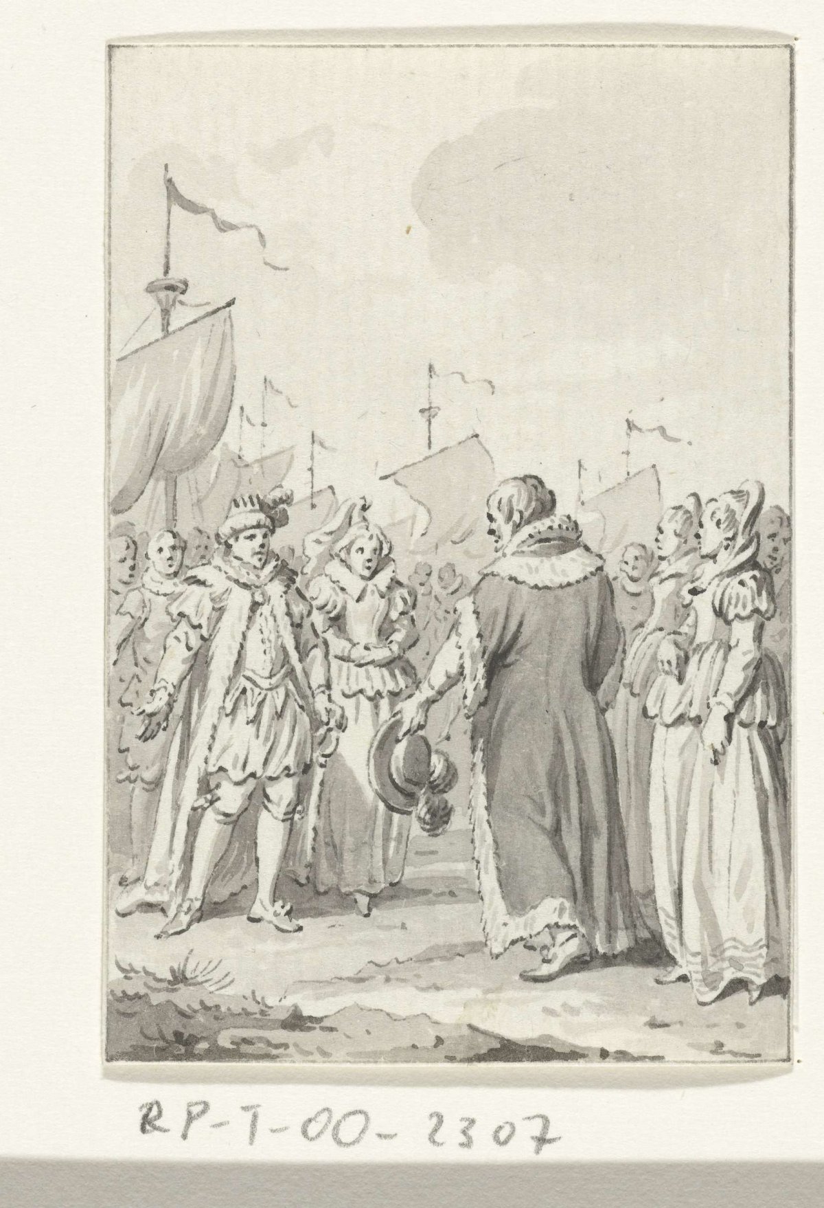 Duke Albrecht of Bavaria receives King Henry IV of England with his daughter Blanca at Dordrecht, 1403, Jacobus Buys, 1787 - 1795