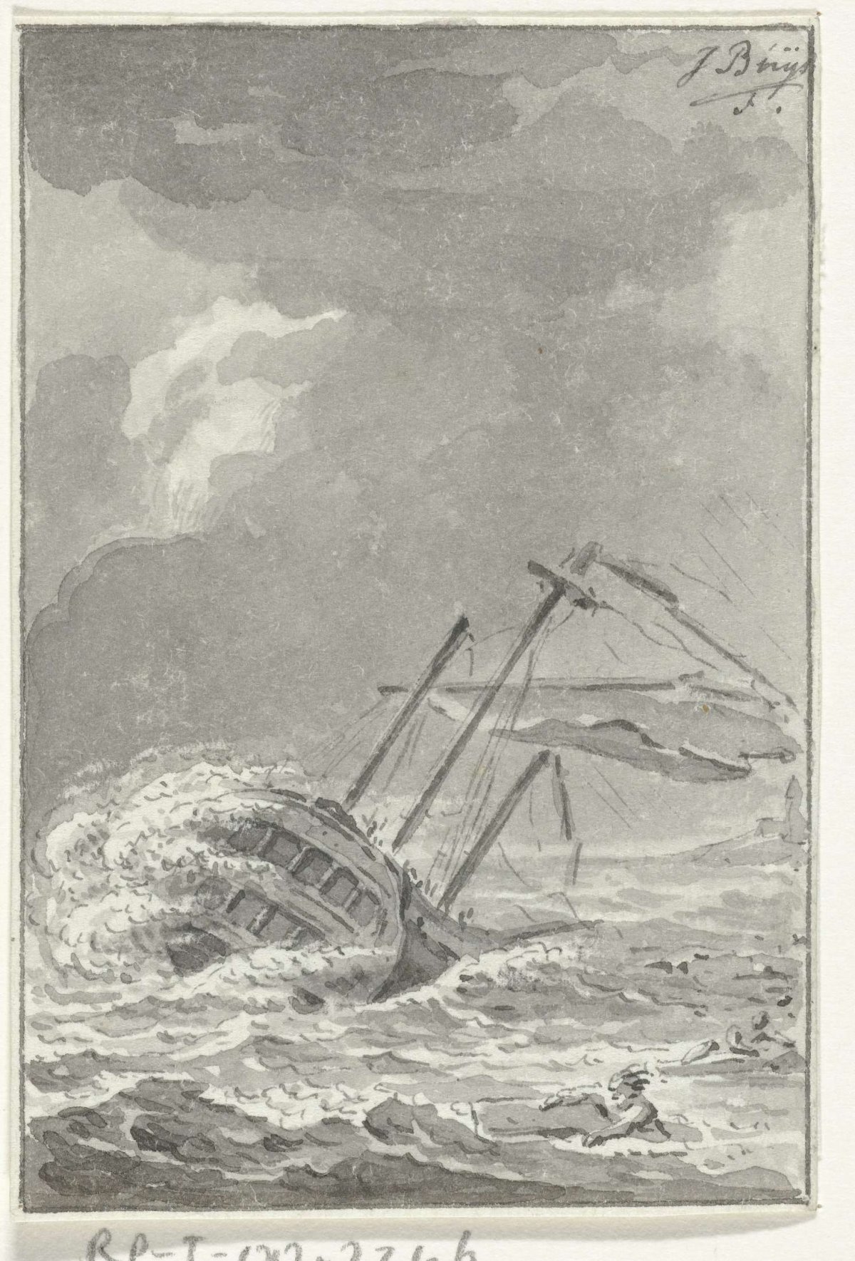 Shipwreck of the Overwood, 1777, Jacobus Buys, 1780 - 1795