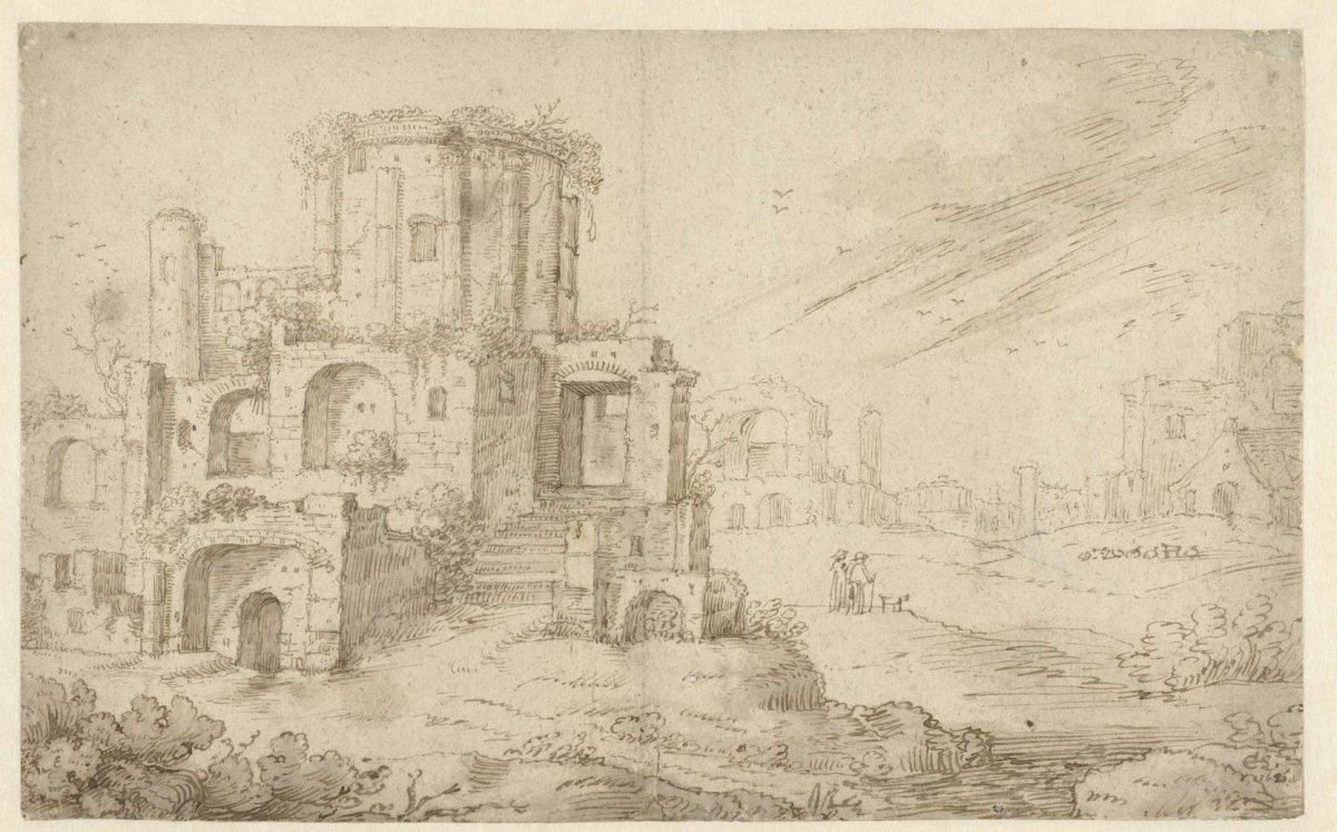 Landscape with ancient ruins, Cornelis Saftleven, 1625 - 1626