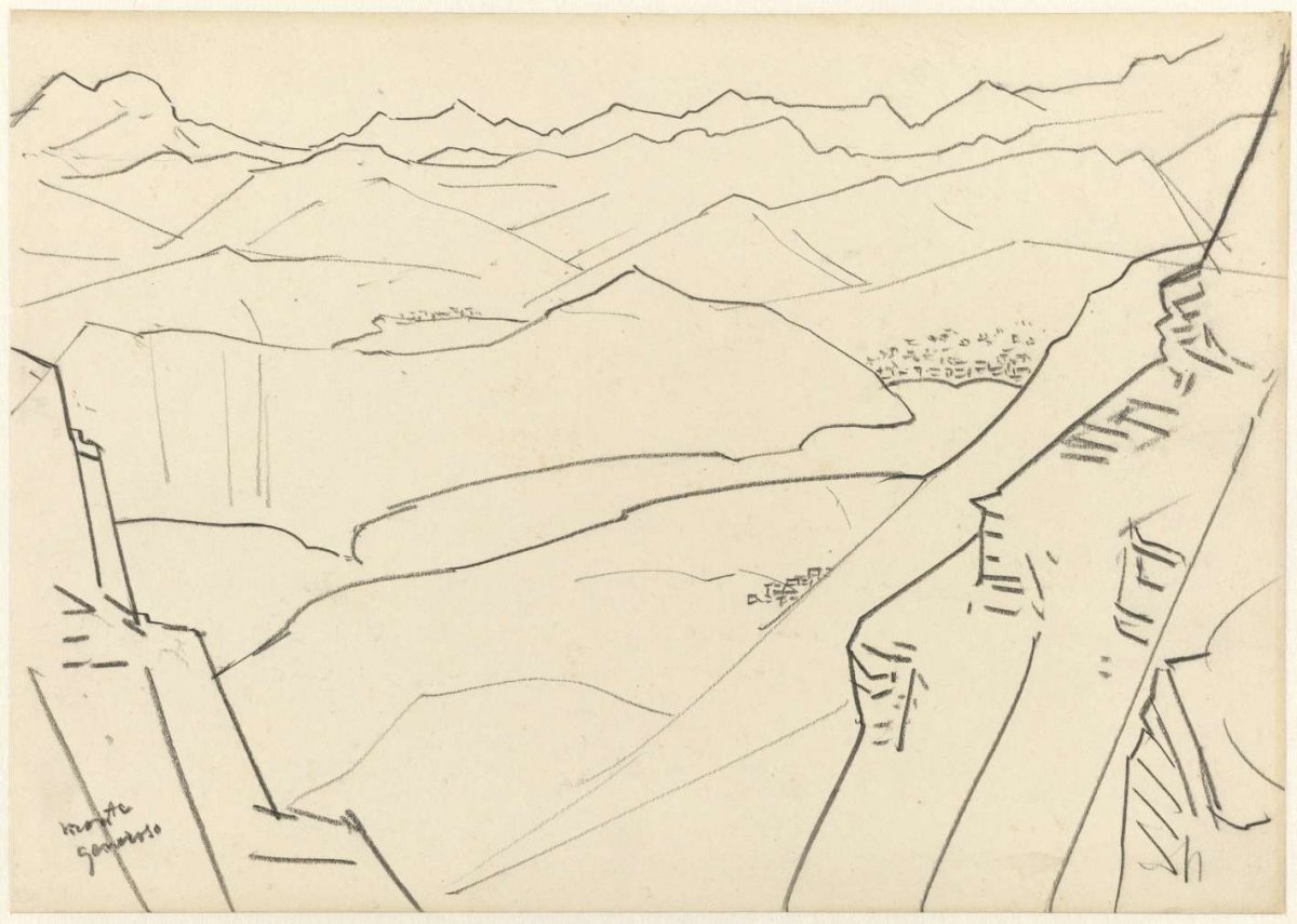 Sketch of a mountain landscape Monte Generoso, Jan Toorop, 1868 - 1928