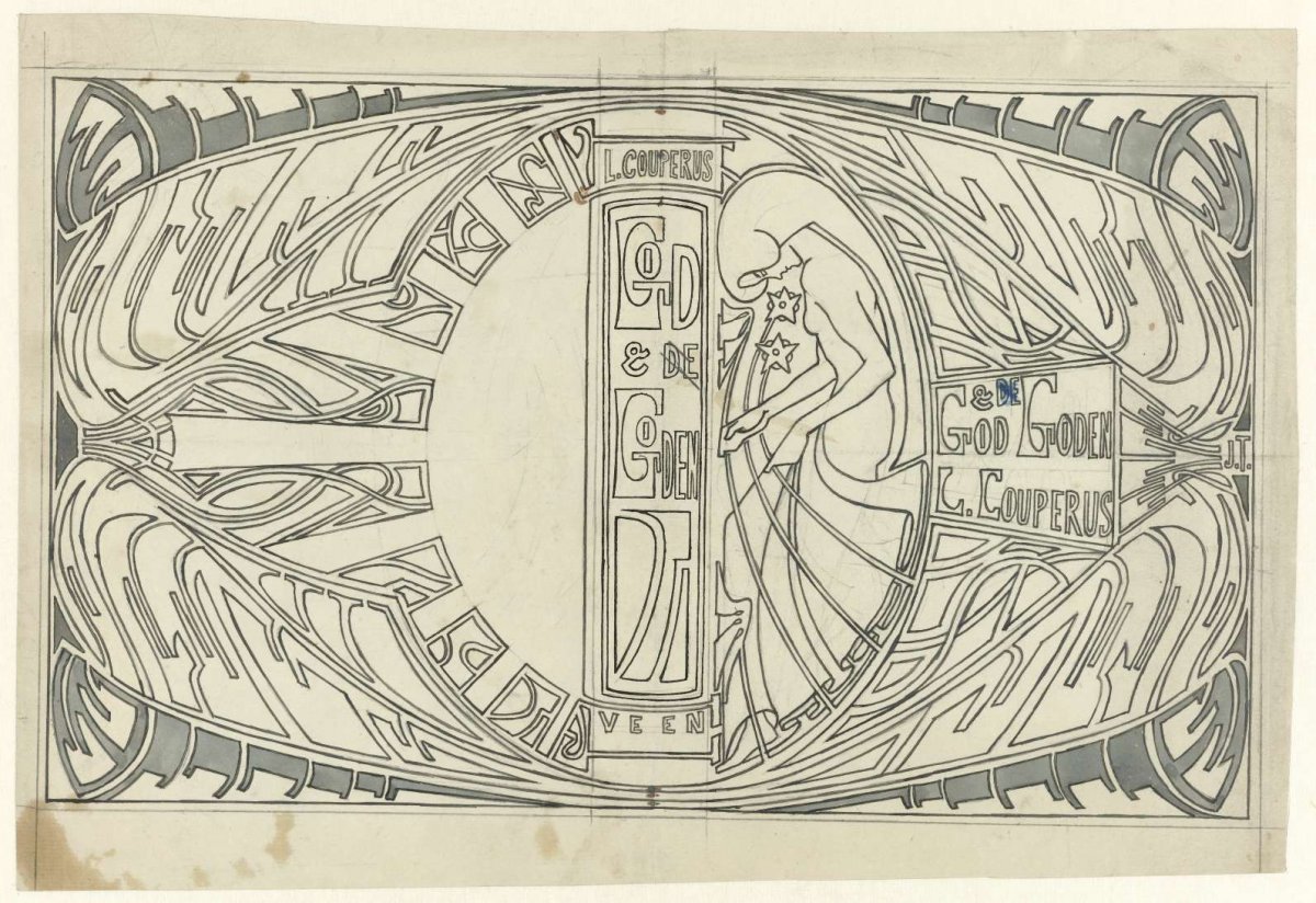 Band design for: Louis Couperus, God and Gods, 1903, Jan Toorop, in or before 1903