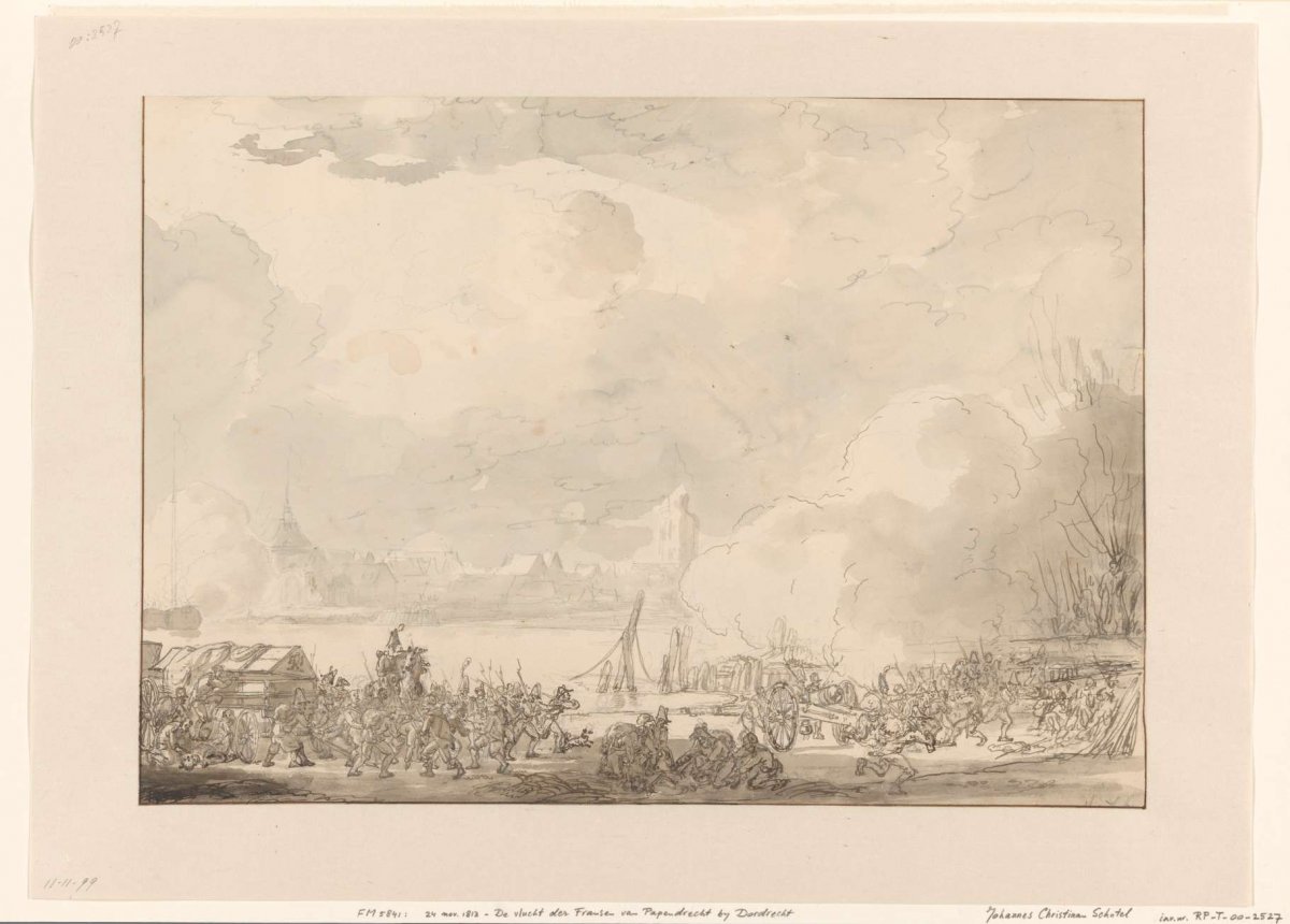 Flight of the French from Papendrecht, 1813, Johannes Christiaan Schotel, 1813 - 1815