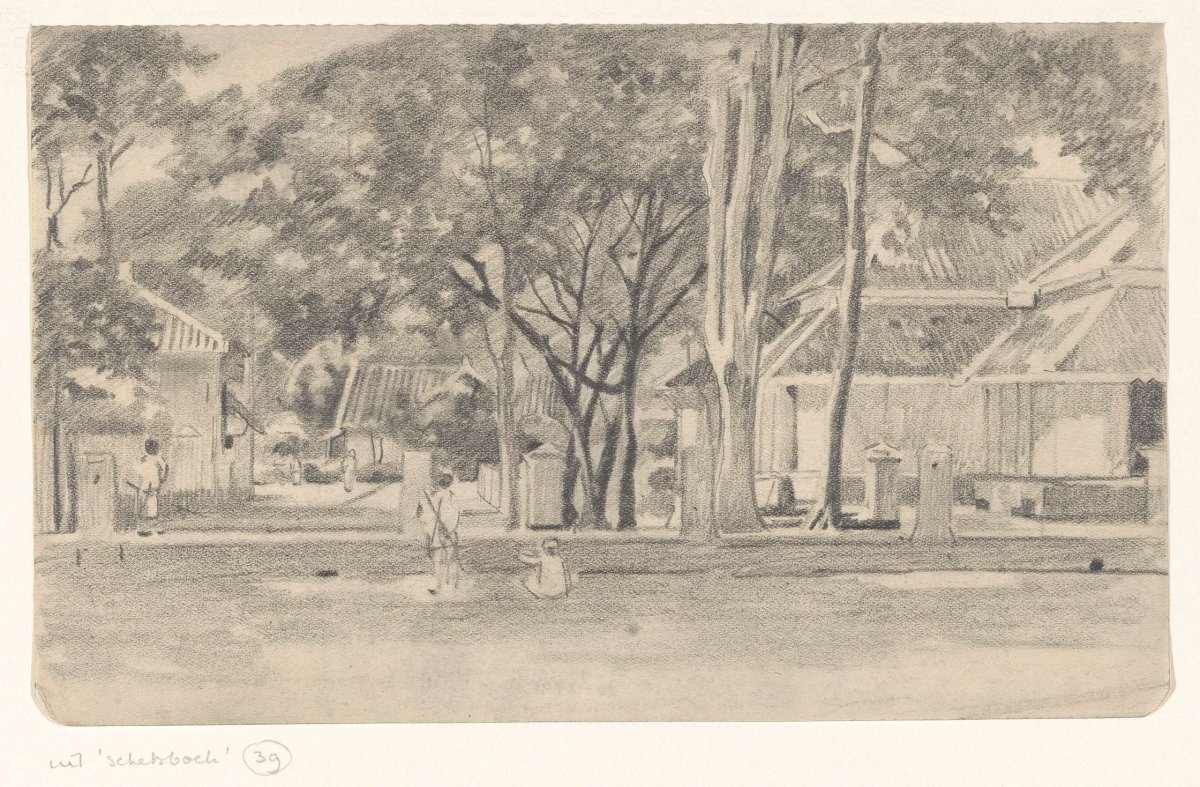 Houses on an avenue in the Dutch East Indies, Willem Witsen, 1920 - 1921