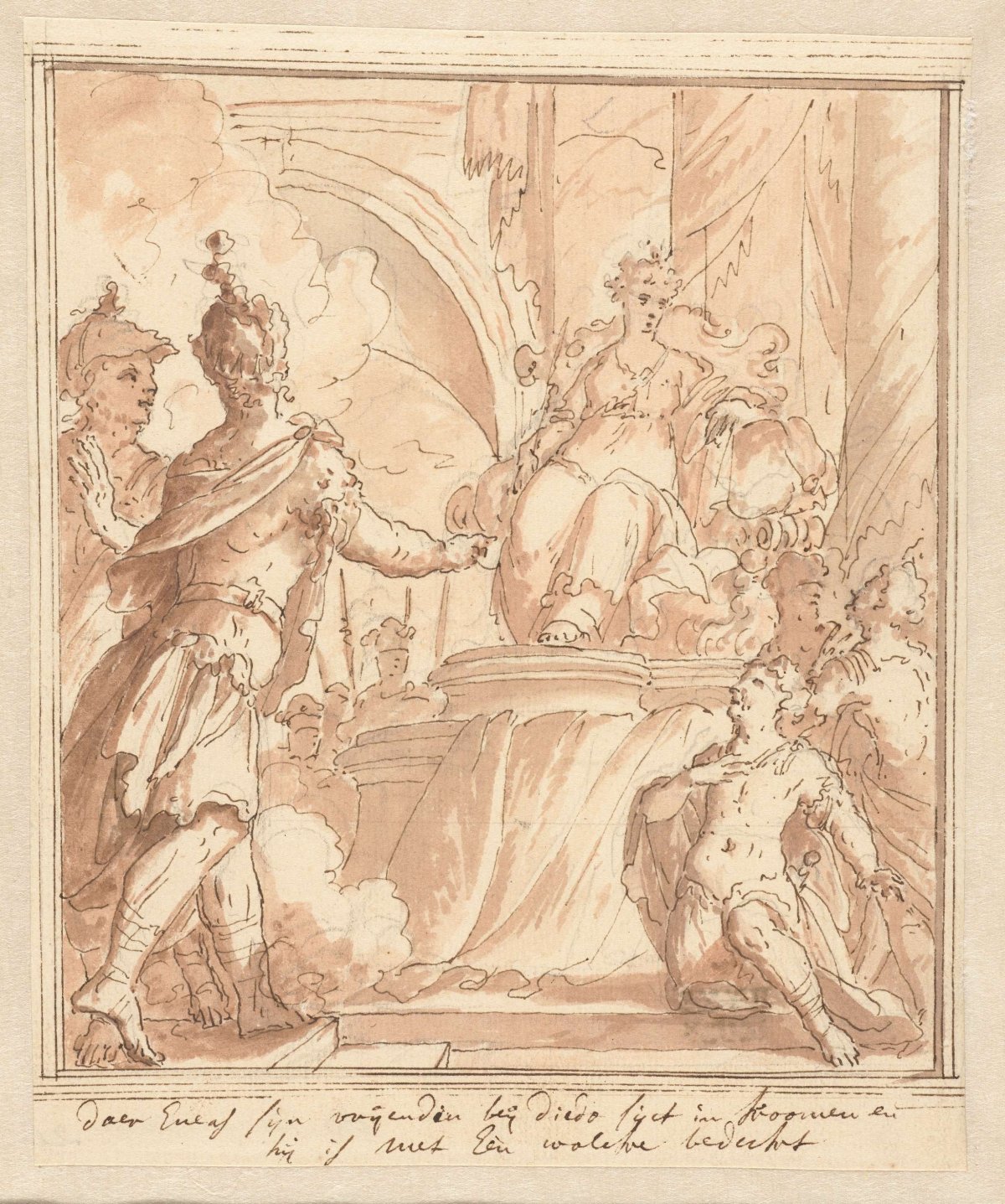 Trojan delegation for Dido, Mattheus Terwesten, 1600 - 1604