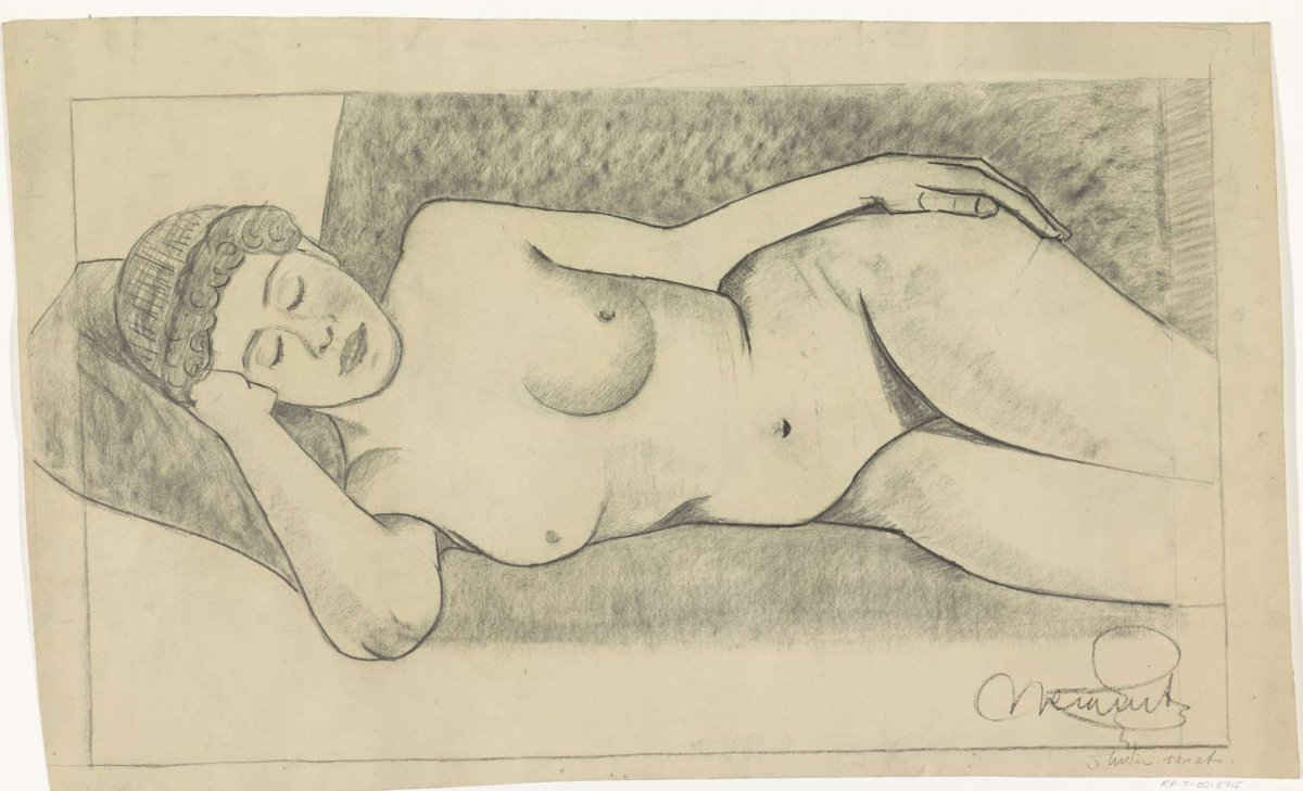 Reclining Female Nude, Samuel Jessurun de Mesquita, 1878 - 1944