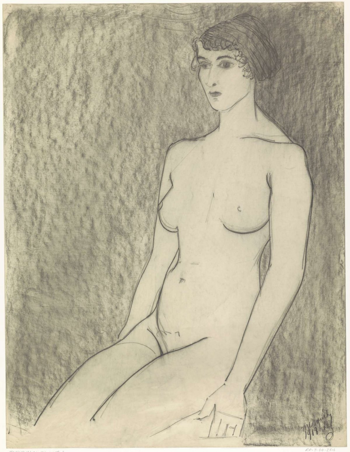Seated Female Nude, Samuel Jessurun de Mesquita, 1918