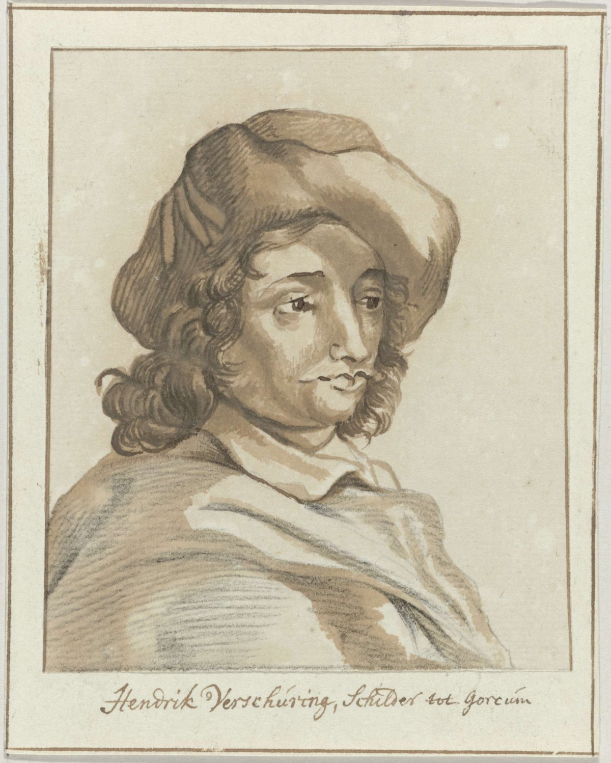 Portrait of the painter Hendrik Verschuring, anonymous, 1645 - 1759