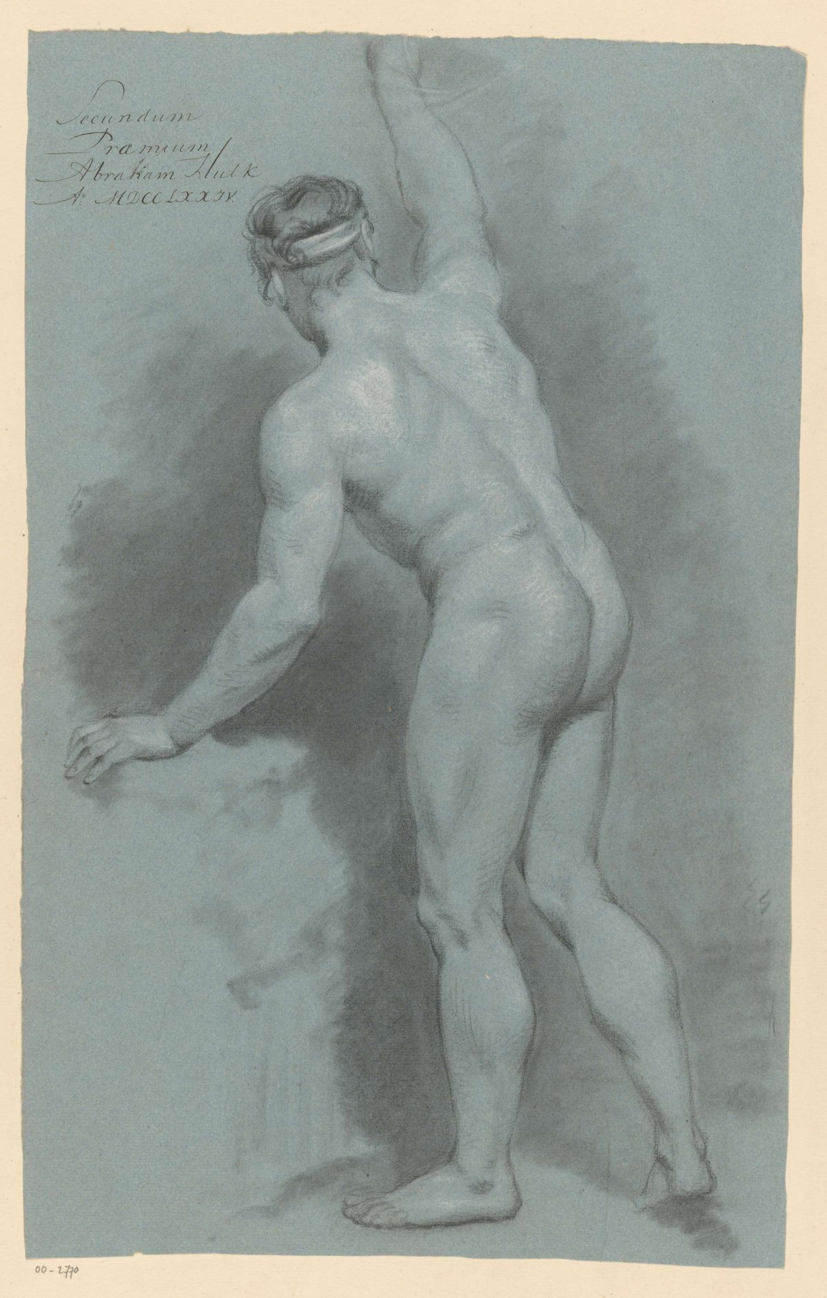 Standing male nude, back view (2nd prize 1774), Abraham Pietersz. Hulk, 1774