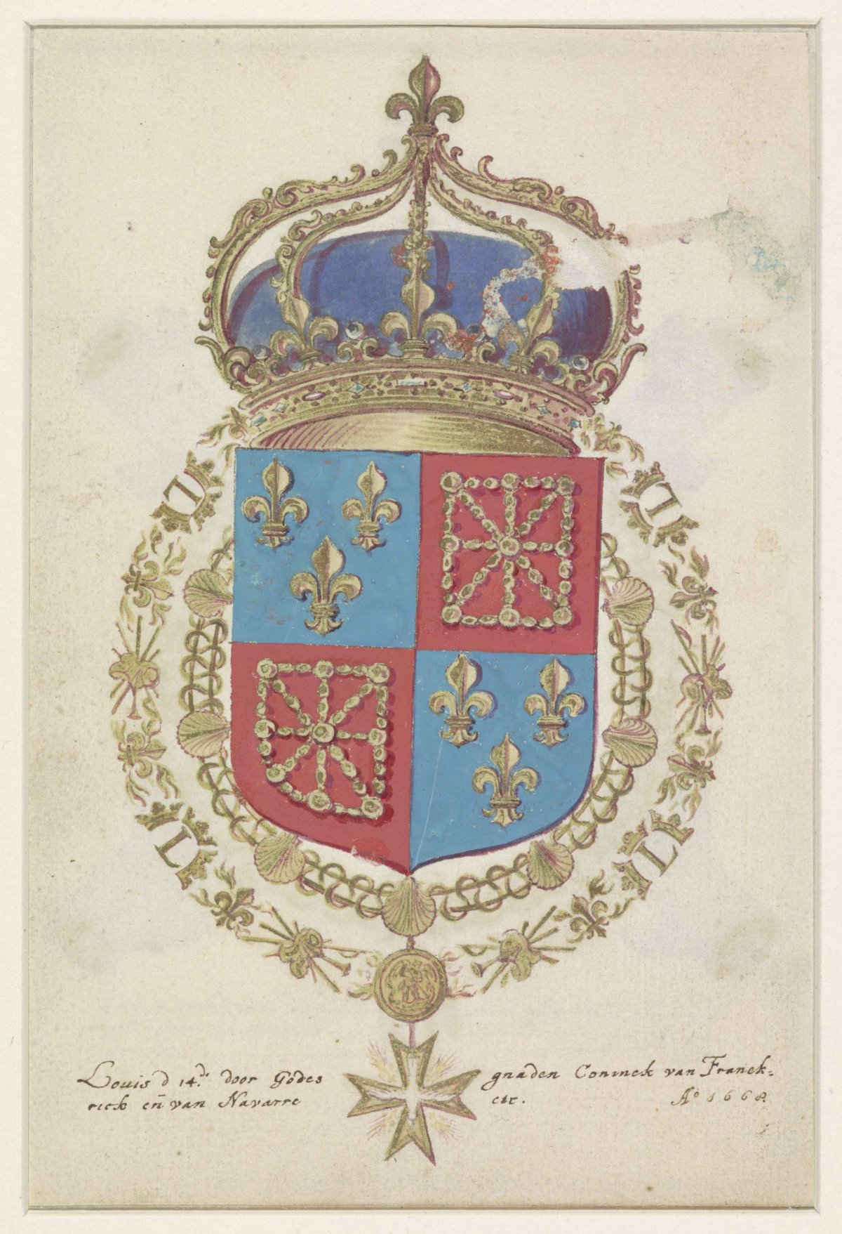 Coat of arms of Louis XIV, king of France, anonymous, 1668