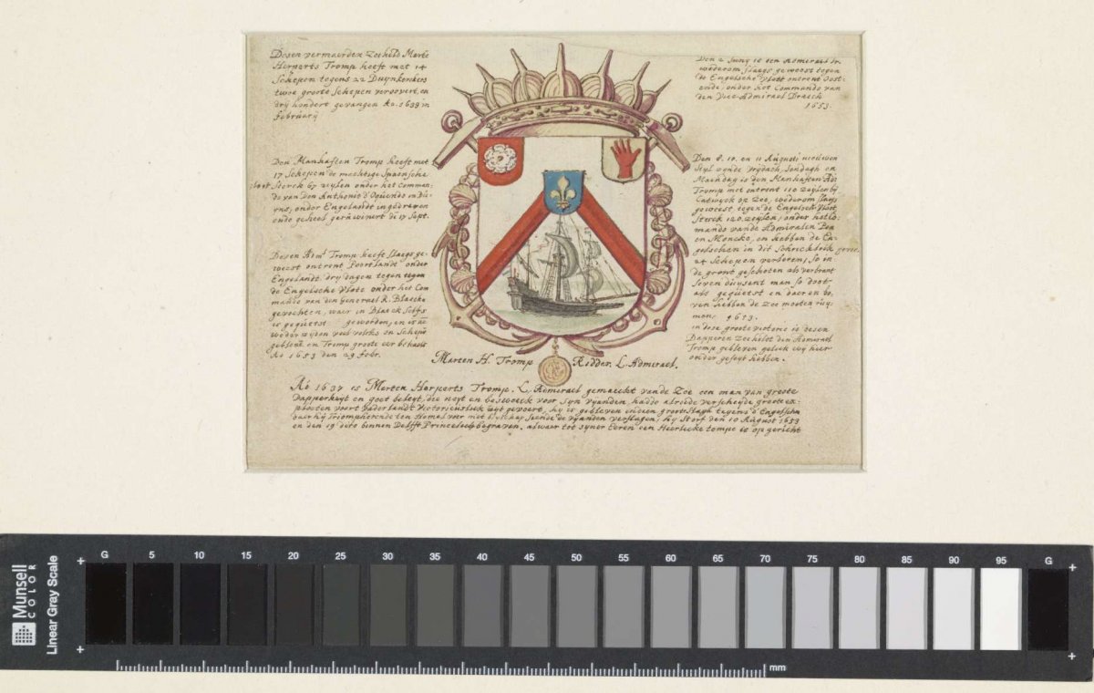 Coat of arms of Maarten Harpertszoon Tromp, anonymous, 1653 - 1699