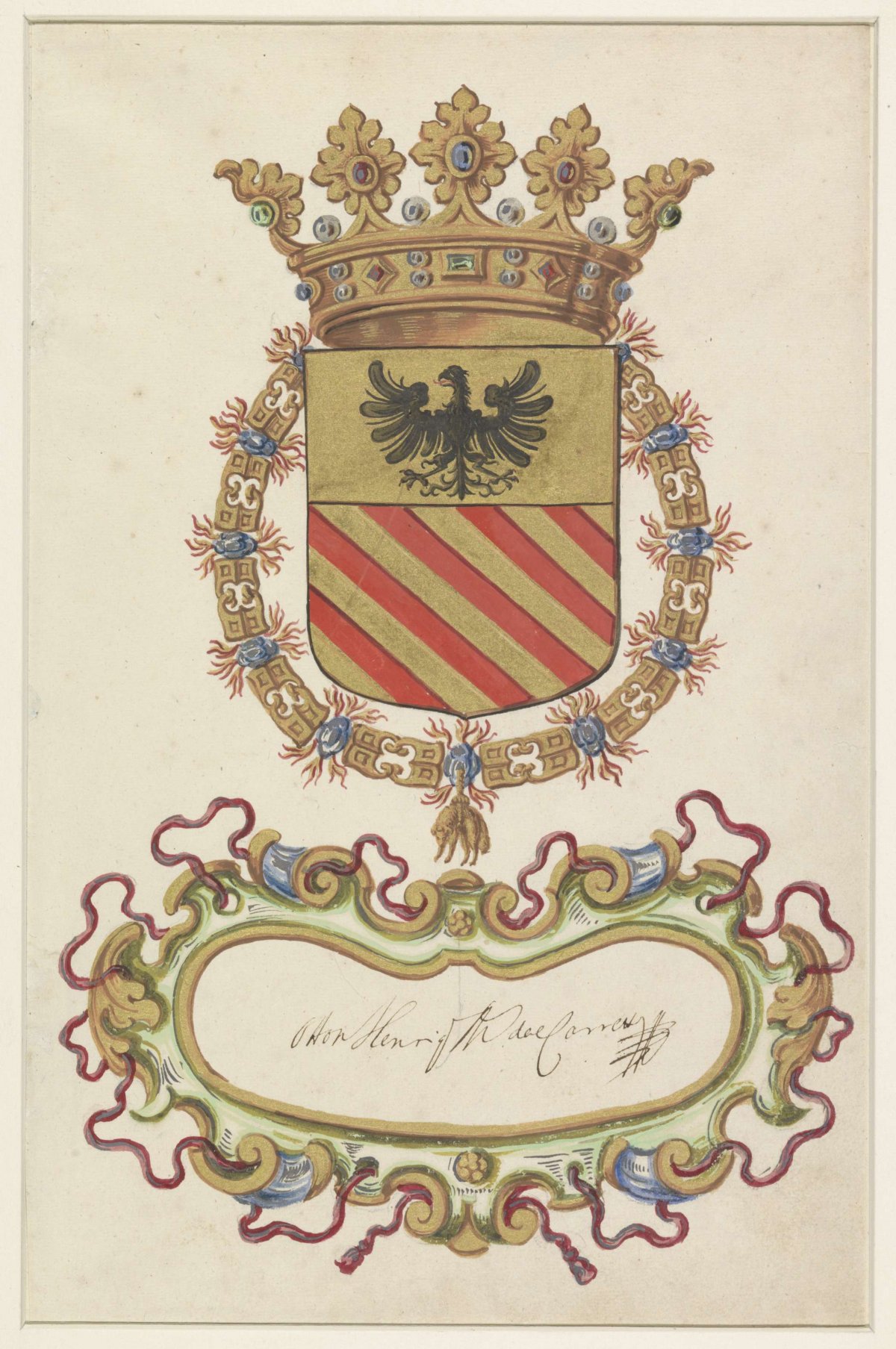 Coat of arms of Ottone Eurico del Caretto, Marquis of Savona, anonymous, 1650 - 1699